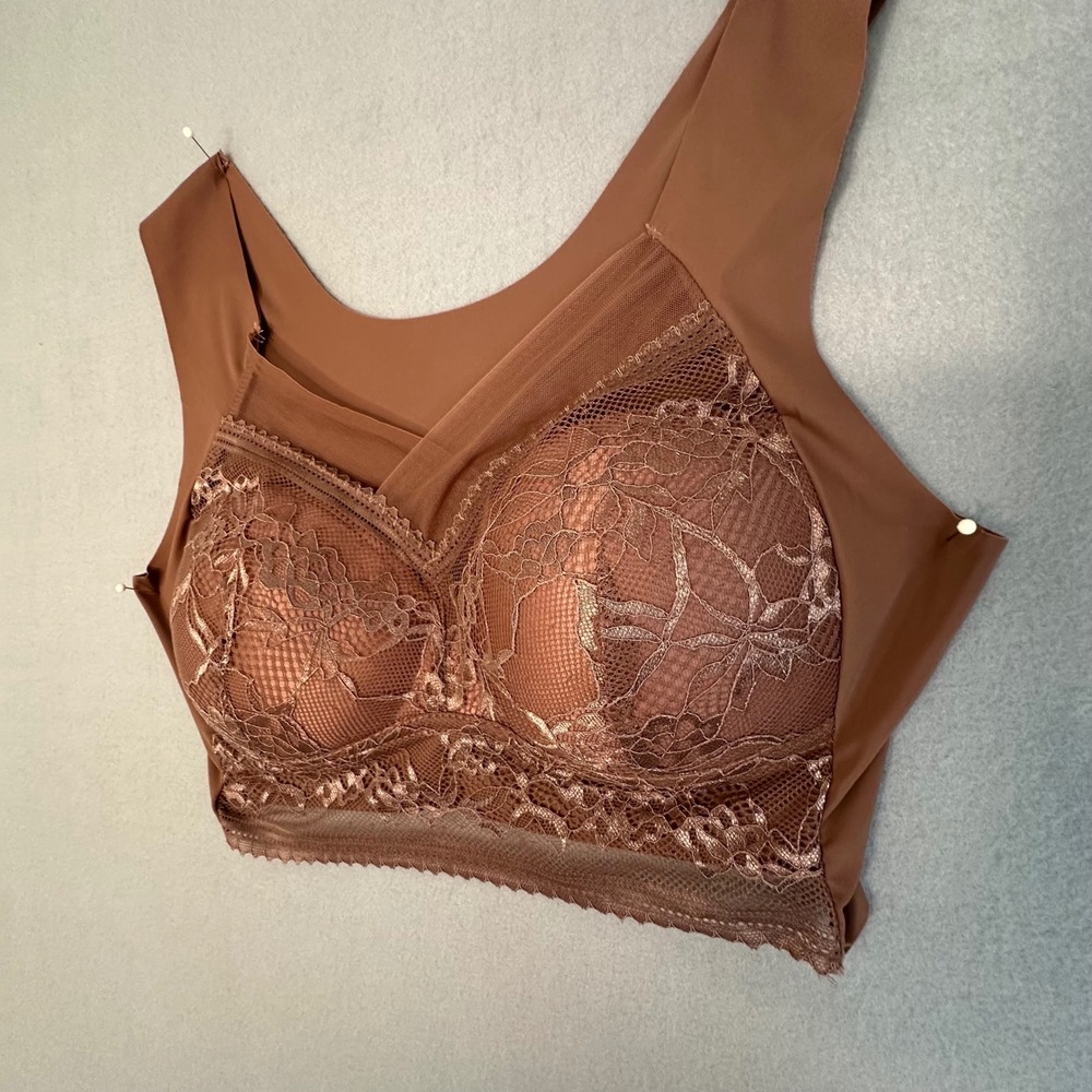 Lot of 2/Lace Bralette Tank Top Wireless Sleep Bra Comfort Lounge Bra Top - Picture 6 of 16